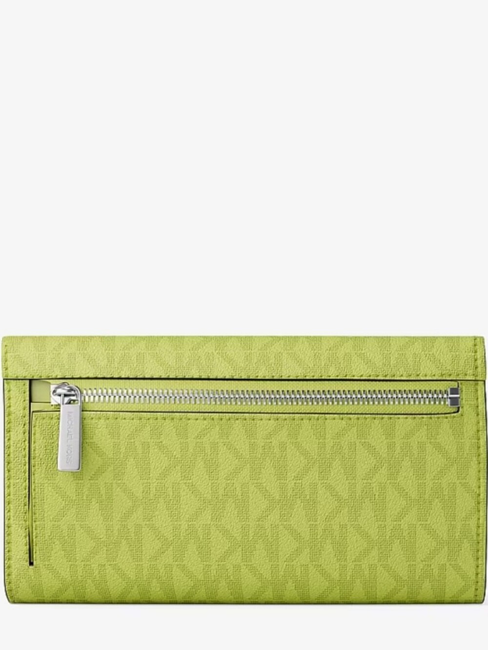 NWT Michael Kors Lime  Jet Set Large Signature Trifold Wallet. - Picture 3 of 4